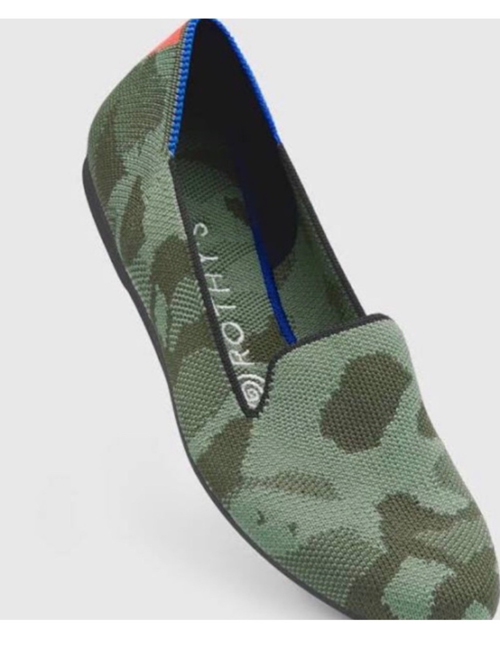 Rothy’s Camouflage loafer Knit Slip-On Flat green women’s size 6.5